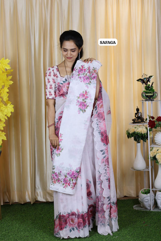 Linen cotton saree🥳