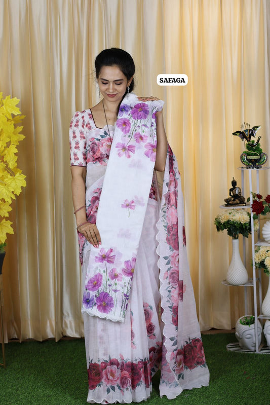 Linen cotton saree🥳