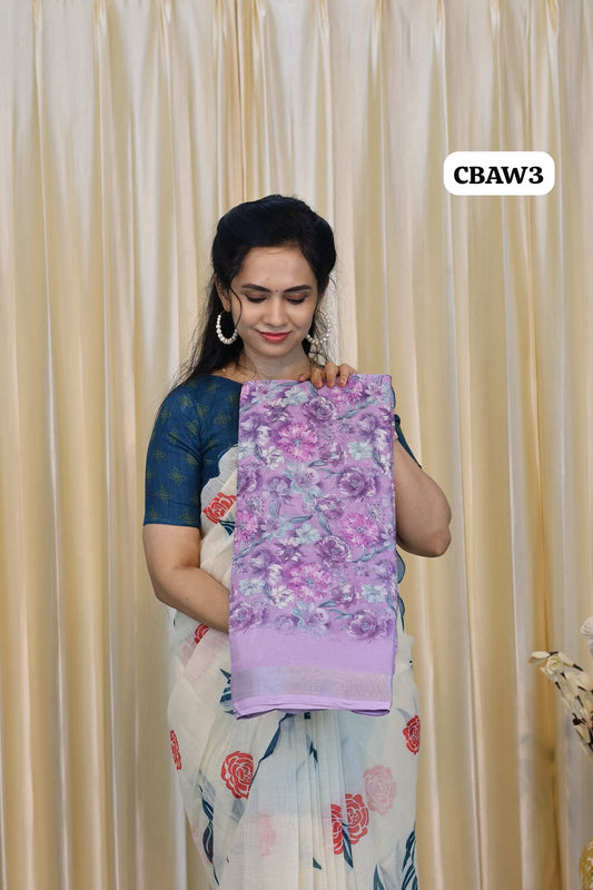 Linen cotton saree😍Ⓜ️