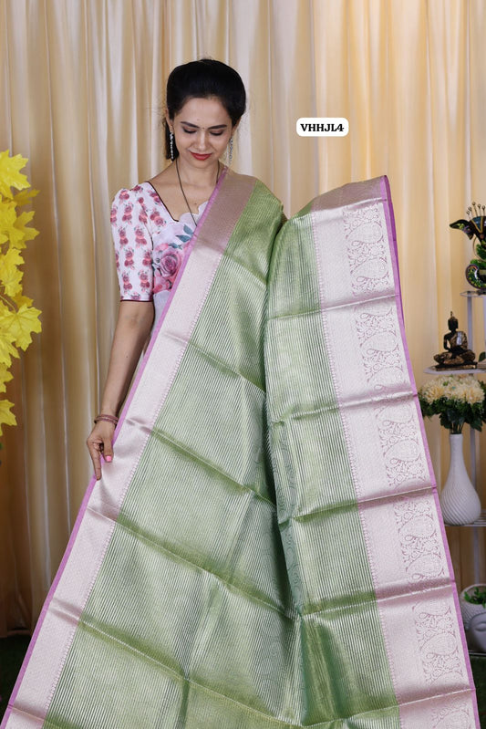 Tissue .semi silk .with zari weaving mango motifs🥳✅️