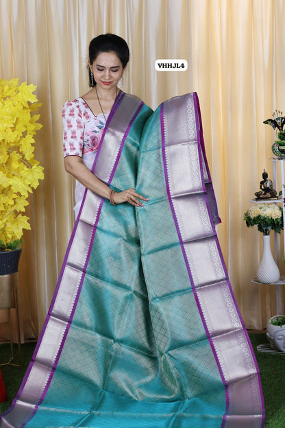 Tissue .semi silk .with zari weaving mango motifs 🥳