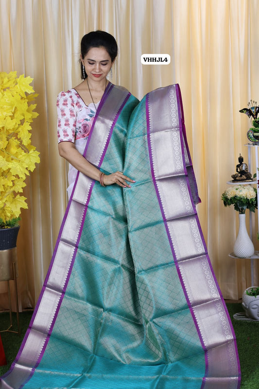 Tissue .semi silk .with zari weaving mango motifs 🥳
