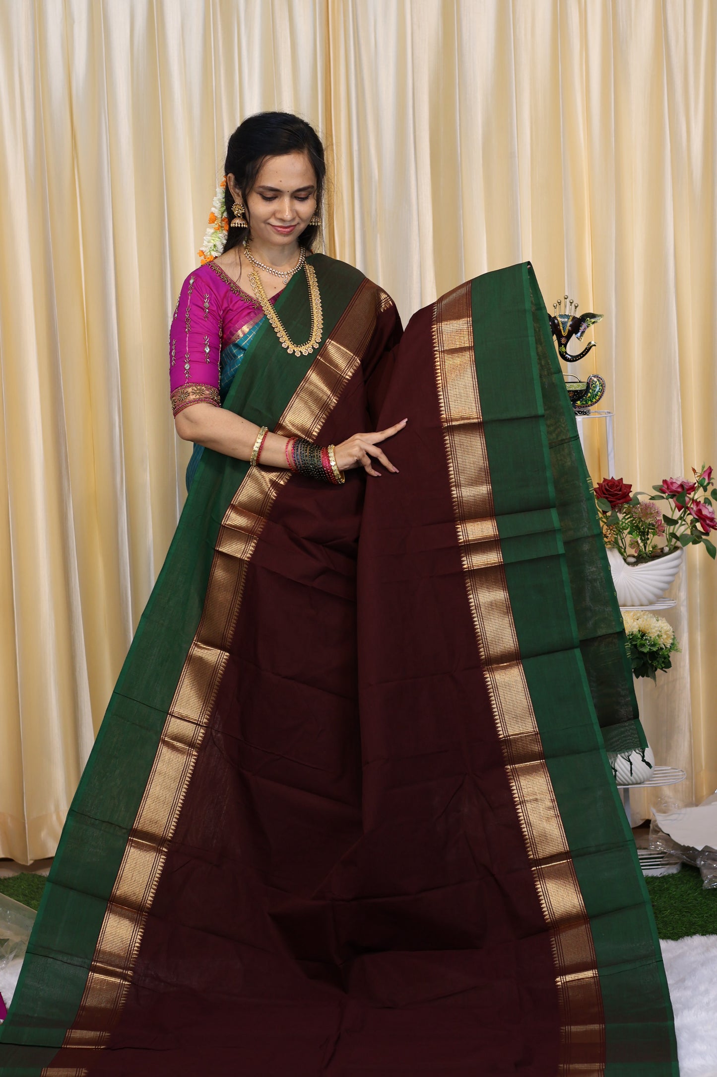 Vtv Thrisha inspired Chettinad kanchi cotton  🎁