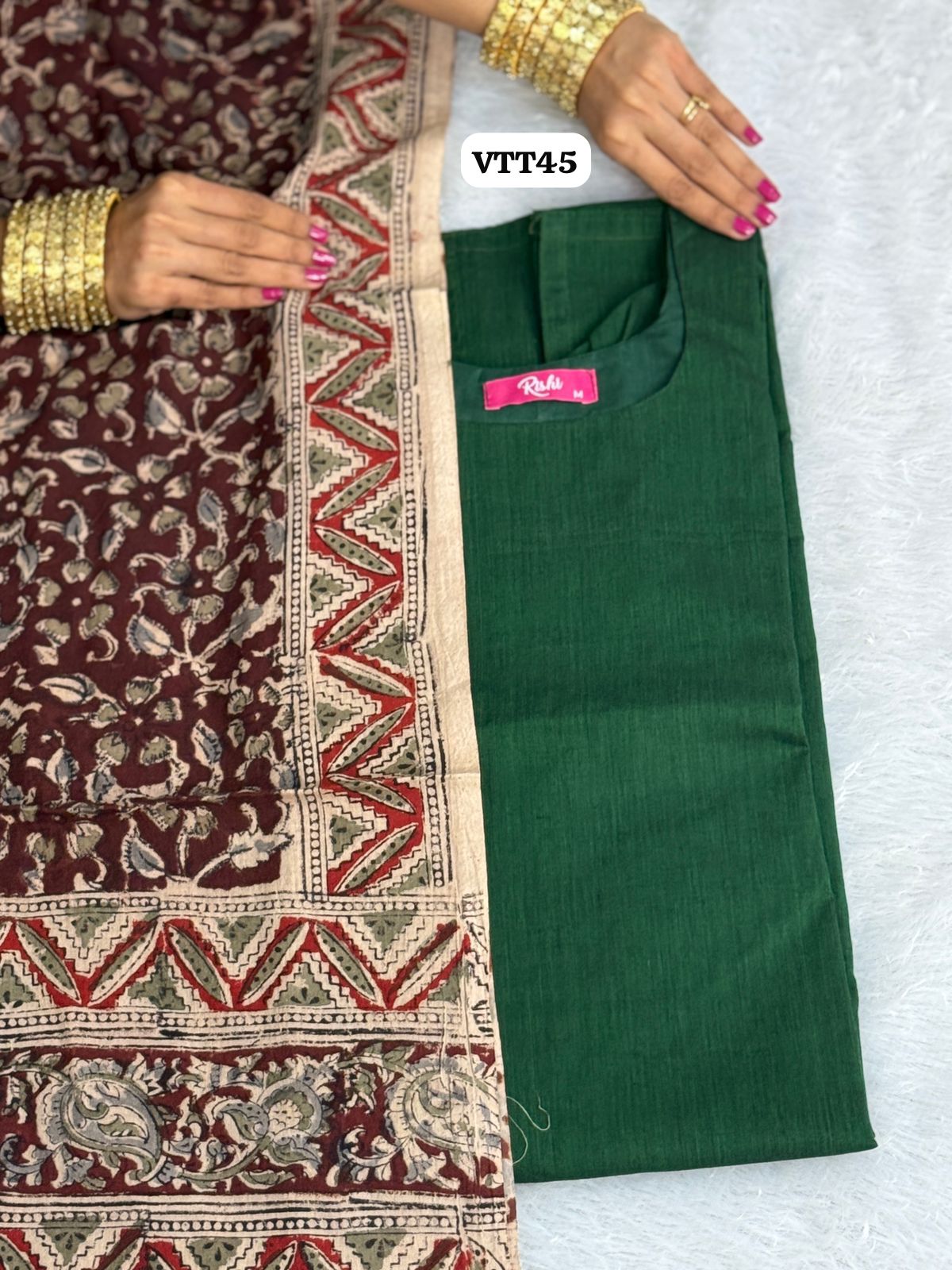Premium quality cotton salwar 2piece set with kalamkari duppatta (unstitched)🌈🥰😎📚