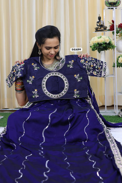 Designer georgette saree full chumkey work and stitched blouse 🥳