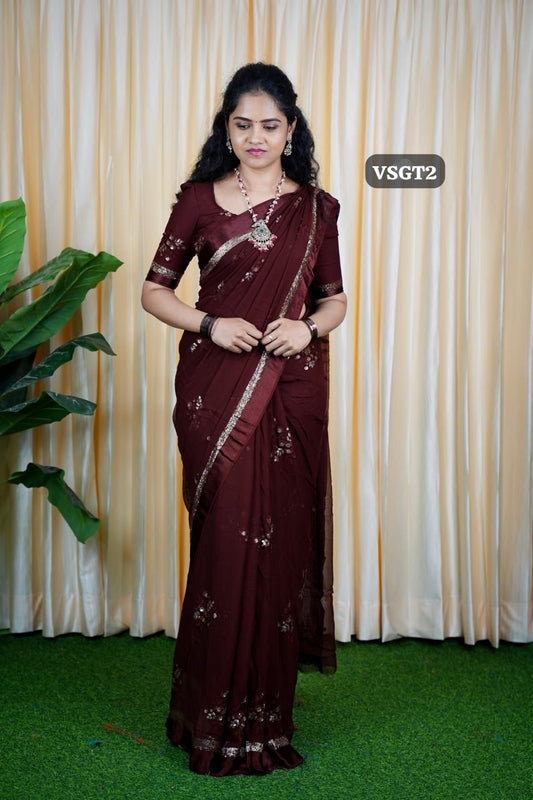 Viscose georgette saree🥳
