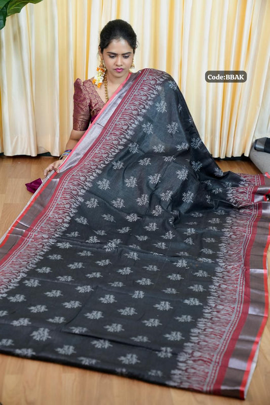Linen sarees with digital prints🥰😎