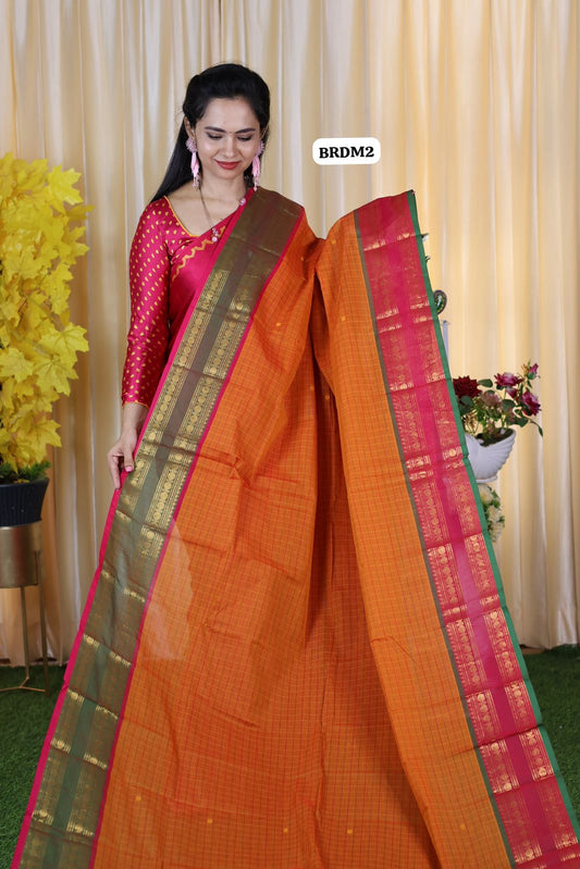 premium kanchi cotton Korvai buttas sarees without blouse. 5.5 mtr😍🥳
