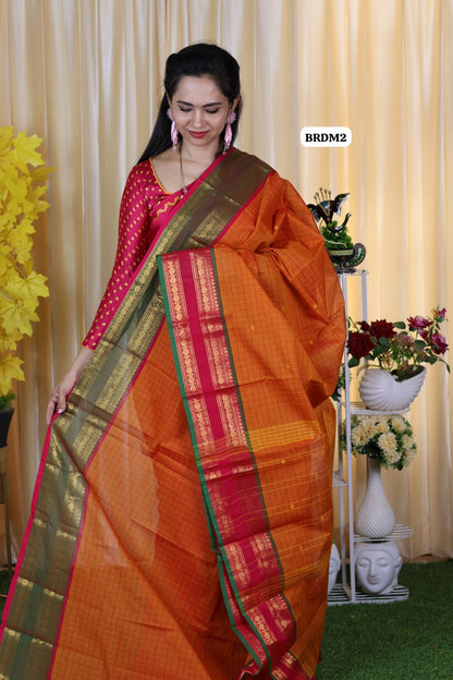 premium kanchi cotton Korvai buttas sarees without blouse. 5.5 mtr🍄✅