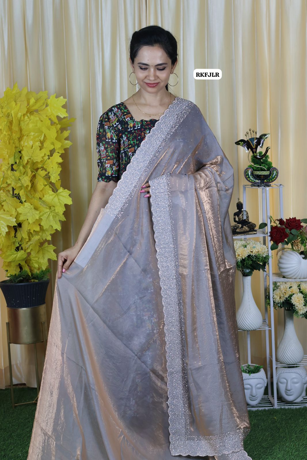 Space silk .with jarkhan work saree Aadi offer🥳