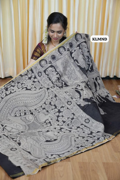 Soft Kota cotton Kalamkari print saree. Natural dyes used without any artificial color😍🥰😎📚
