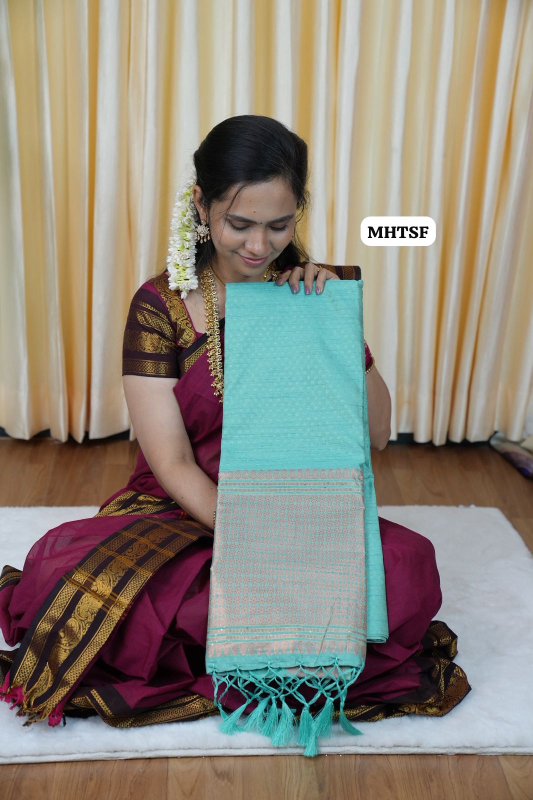 Tussar soft silk saree with sequence work🥰🥳