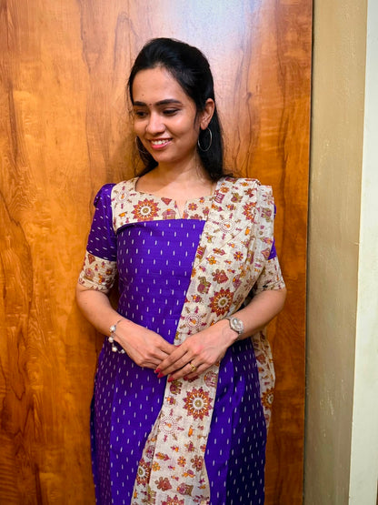 Slub cotton salwar with chanderi duppata 3 pcs set🤩😎