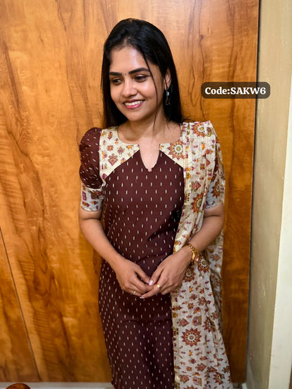 Slub cotton salwar with chanderi duppata 3 pcs set🤩😎