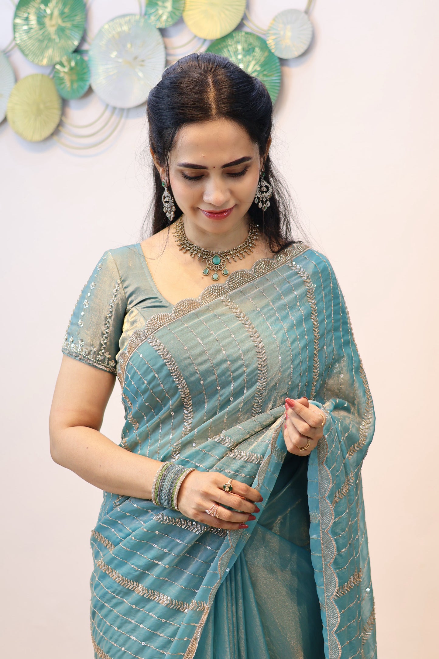 Heavy Premium Space Silk With Beads works😍🥳