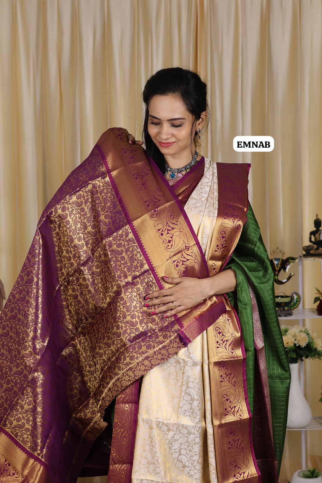 Bridal kanchi semi soft silk saree 🥳