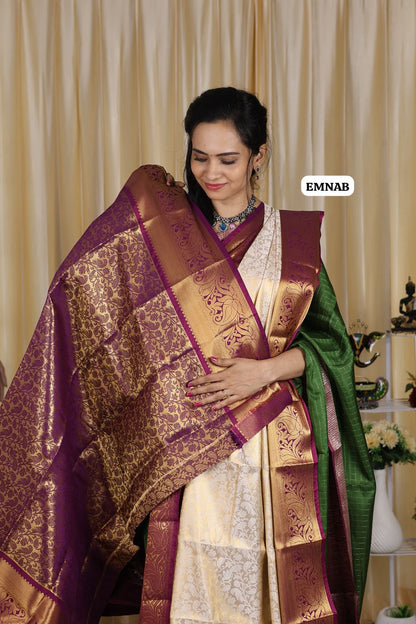 Bridal kanchi semi soft silk saree 🥳