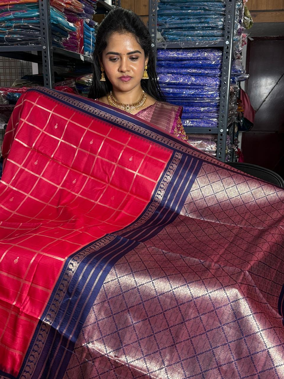 Kanchi semi silk saree-🥰😎📚⛳offer