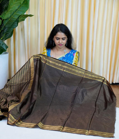 Mysore silk sarees in checked pattern 🥰🥳(black)