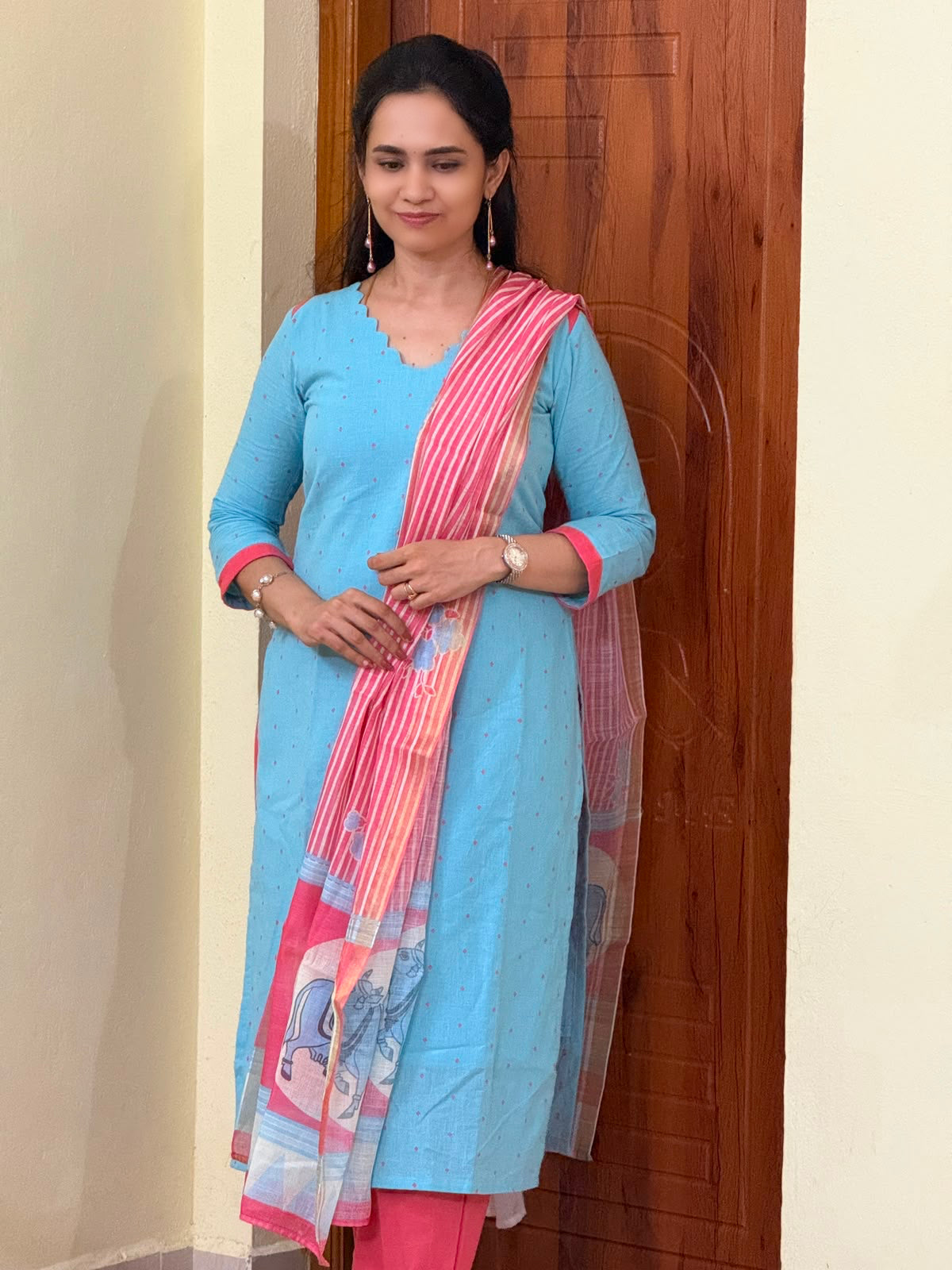 Linen Cotton Dupatta Pure cotton Top and pant🤩😎