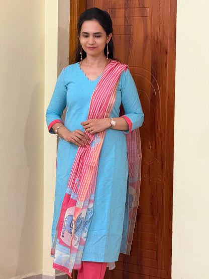 Linen Cotton Dupatta Pure cotton Top and pant🤩😎