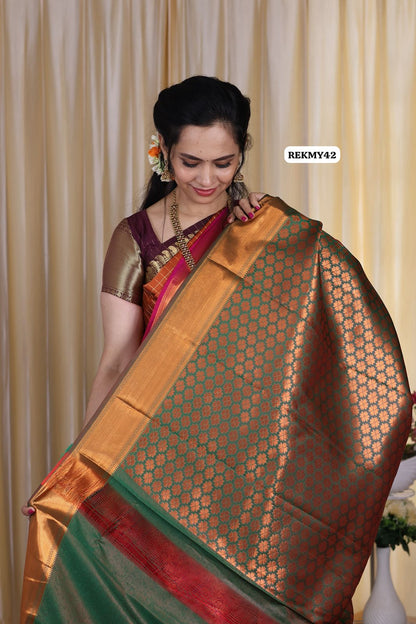 Bridal semi soft silk saree 🥳