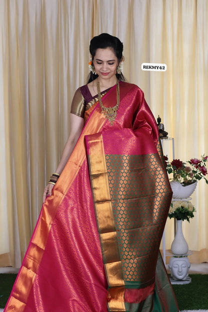 Bridal semi soft silk saree 🥳