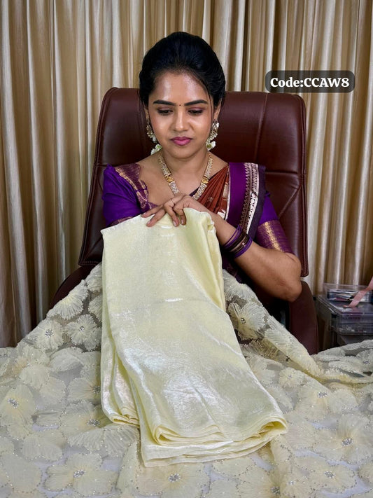 Space silk saree with designer blouse🥳🌈