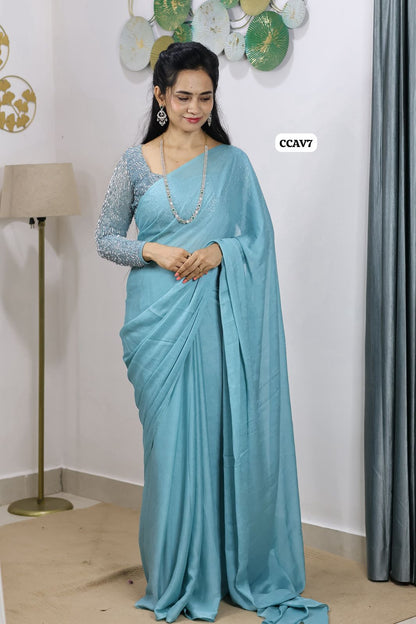 Viscose space silk with heavy designer blouse 🥳