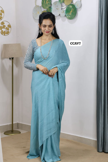 Viscose space silk with heavy designer blouse 🥳