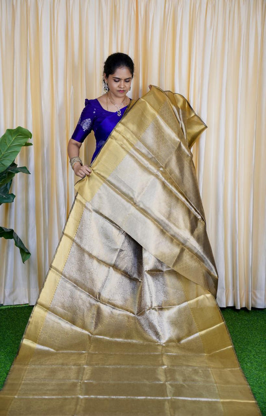 🥳Premium kanchi inspired tissue silk sarees in triple zari
