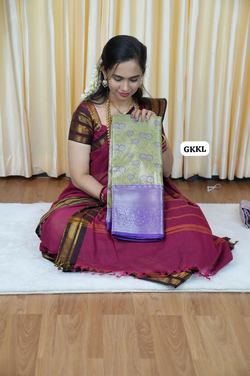 Bridal Kanchi semi silk saree 🥳