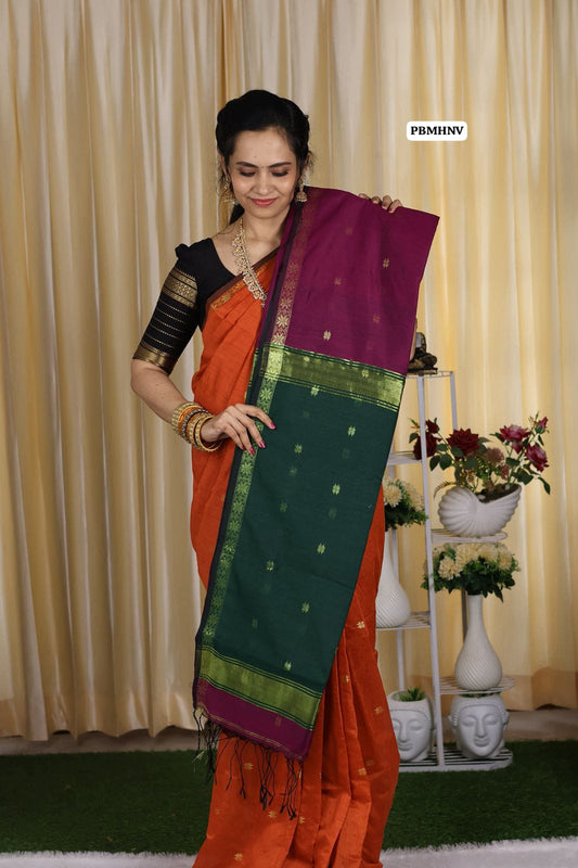 Maheswari silk cotton zari weaving saree😍🥳