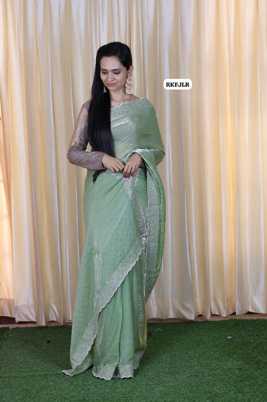 Space silk with jarkhan work Aadi offer🥳