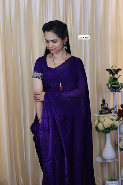 Space silk with Aari work hand work blouse 🥳