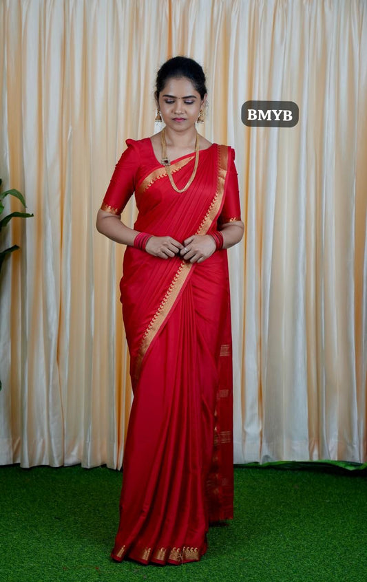 Mysore crepe silk with golden zari 🥳