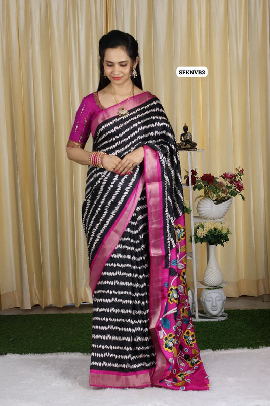 Cotton silk Fabric With Zari Border with floral Design😍🥳