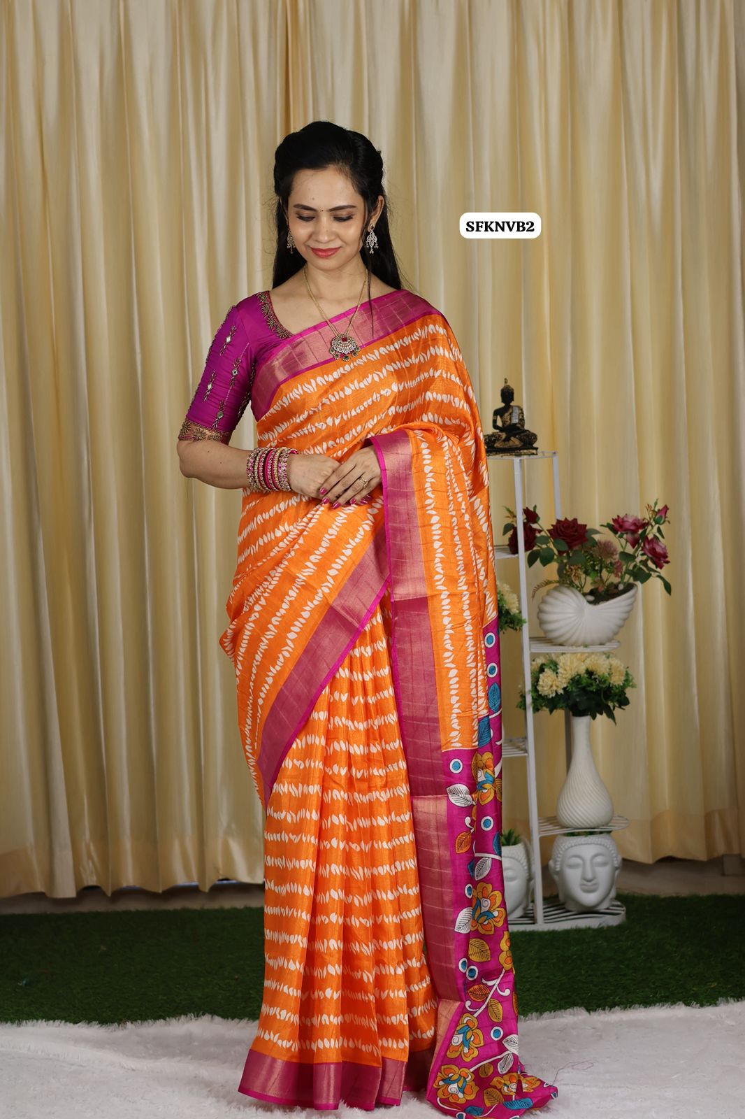 Cotton silk Fabric With Zari Border with floral Design😍🥳