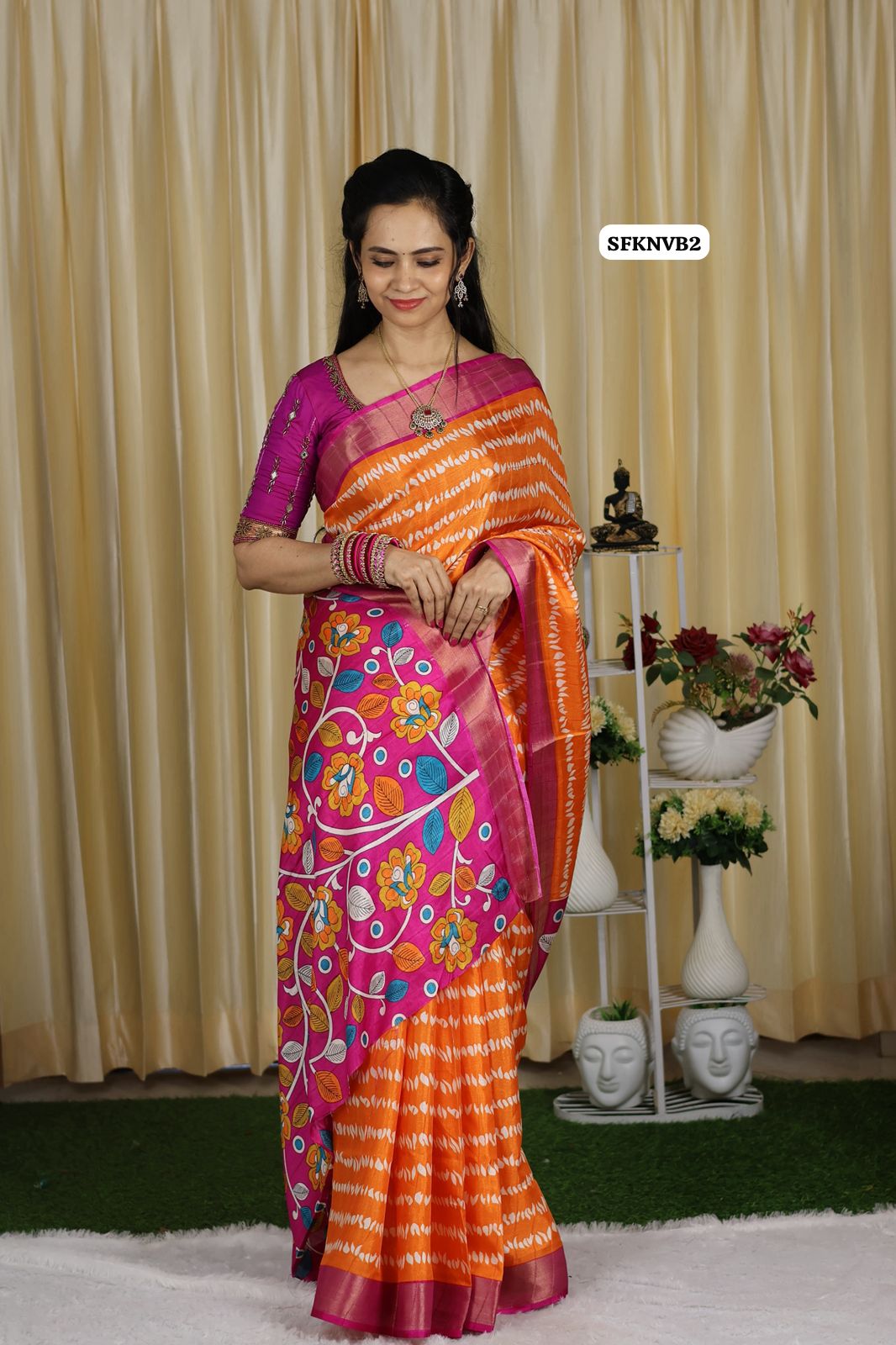 Cotton silk Fabric With Zari Border with floral Design😍🥳