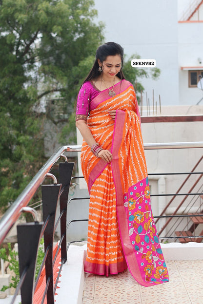 Cotton silk Fabric With Zari Border with floral Design😍🥳