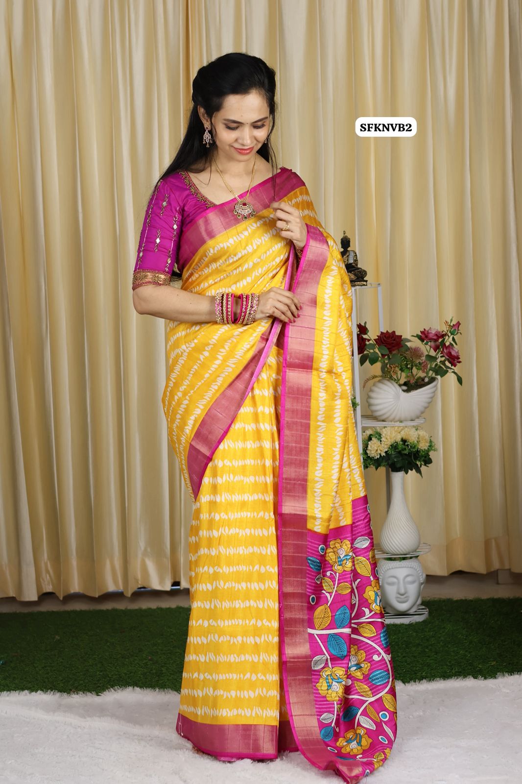 Cotton silk Fabric With Zari Border with floral Design😍🥳