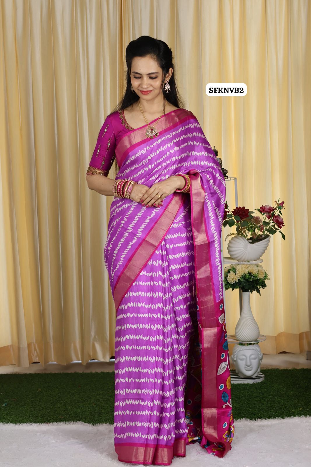 Cotton silk Fabric With Zari Border with floral Design😍🥳