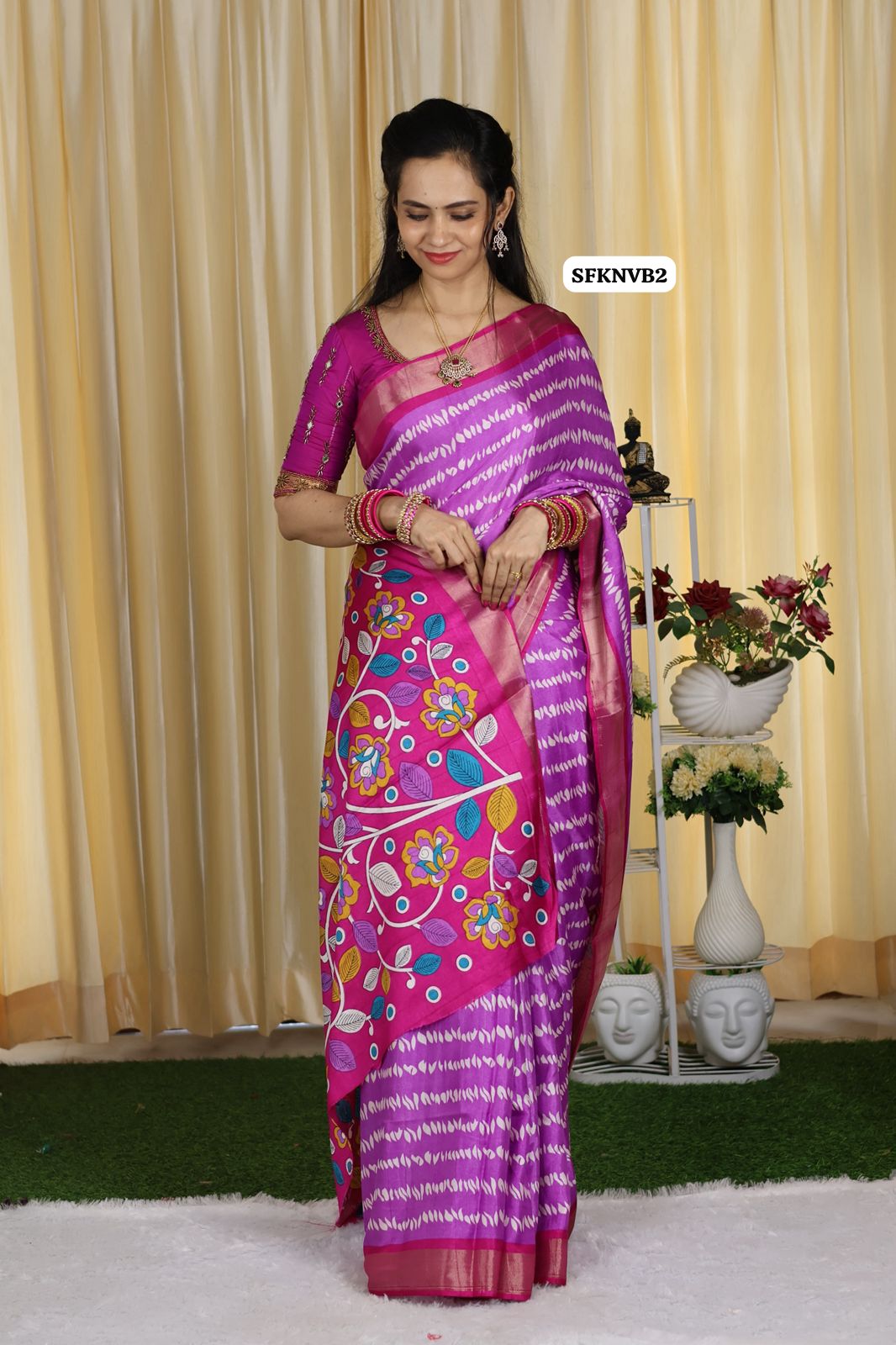 Cotton silk Fabric With Zari Border with floral Design😍🥳