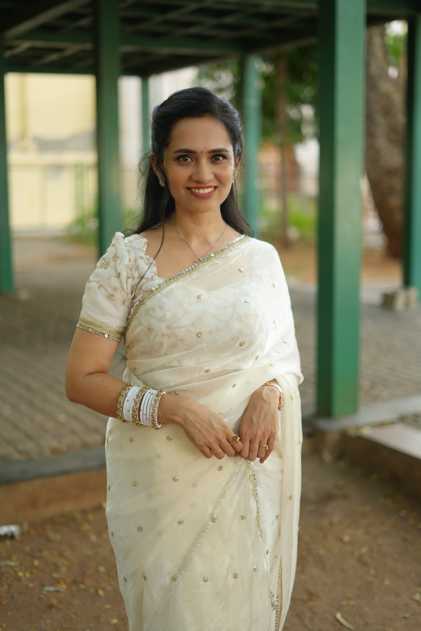 Space Silk  Mirror work border saree🥳