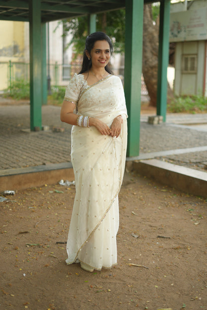 Space Silk  Mirror work border saree🥳