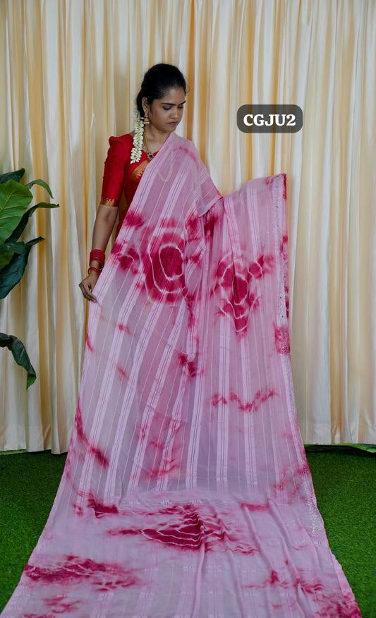 Georgette sarees with mirror work ❌