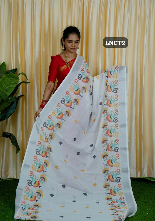 Linen cotton saree 👇