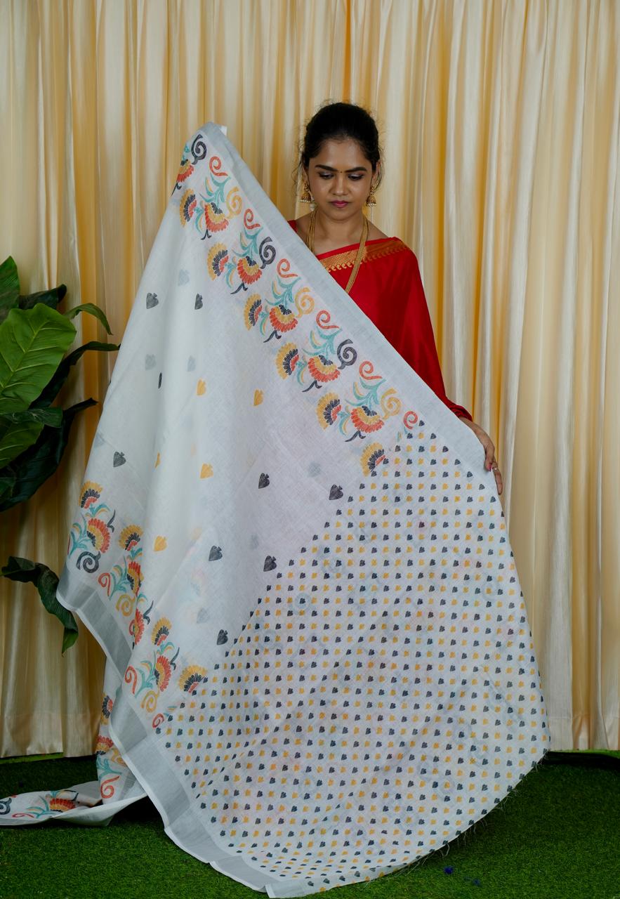 Linen cotton saree 👇