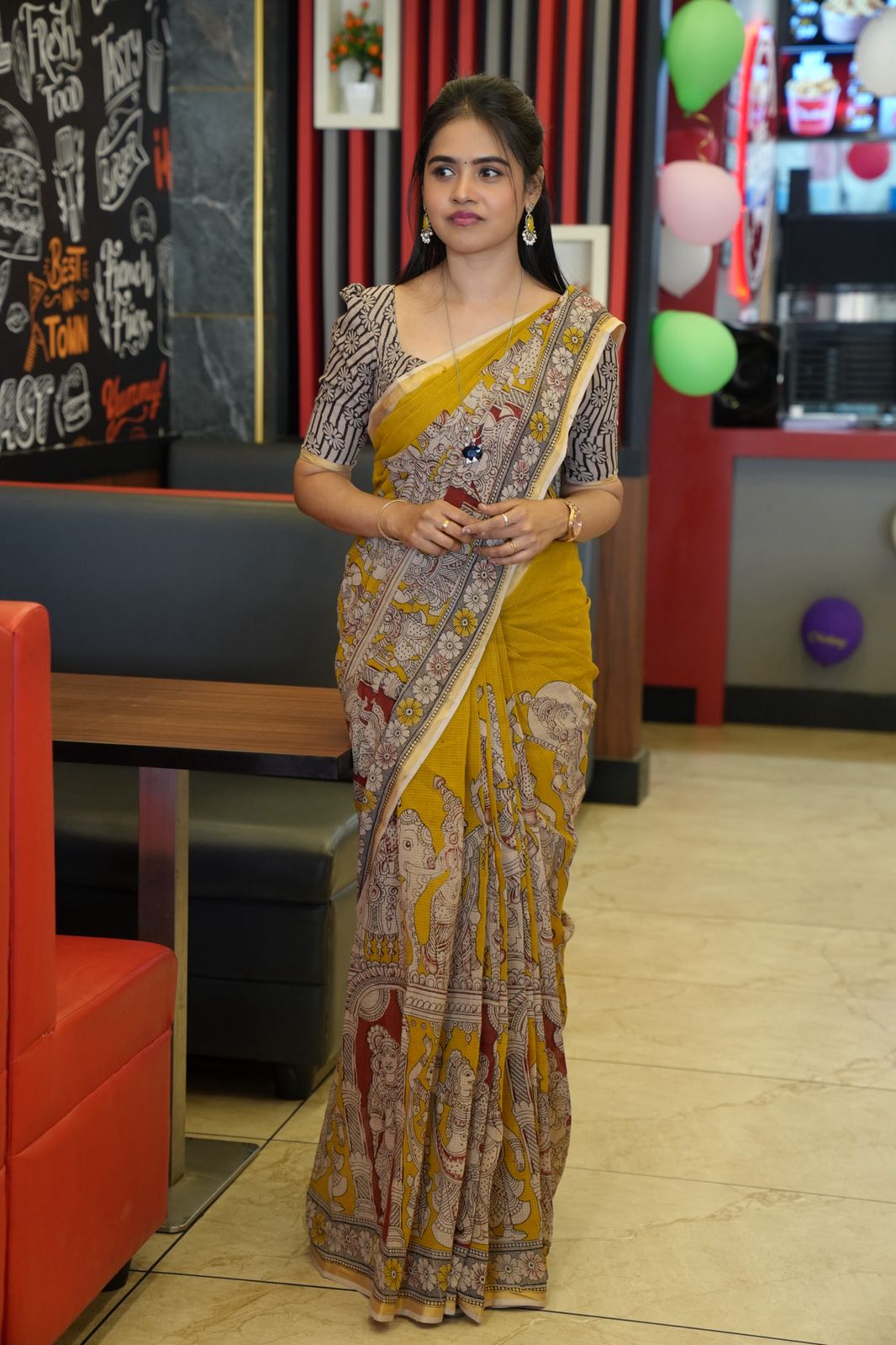 Soft Kota cotton Kalamkari print saree.😍😎🥰😎📚