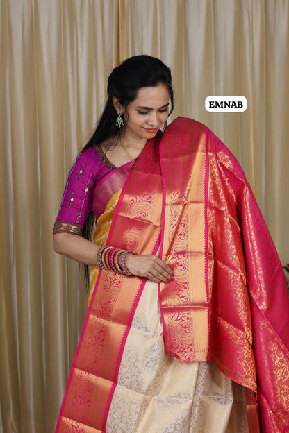 Bridal kanchi semi soft silk saree🥳